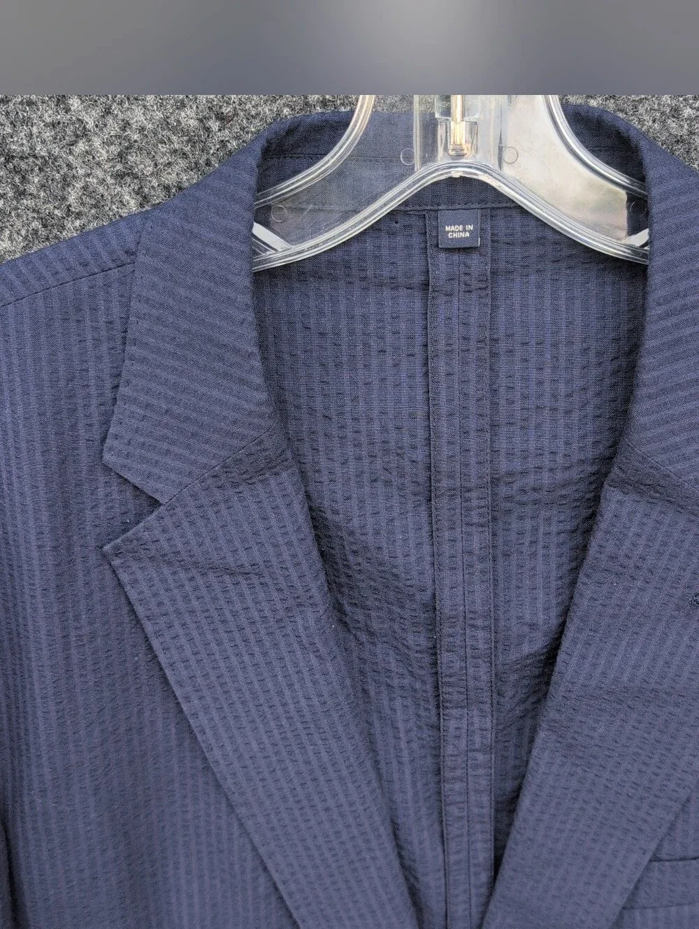 J Crew Thompson Jacket 44R Blue Seersucker Unstructured Unlined Dinner Blazer